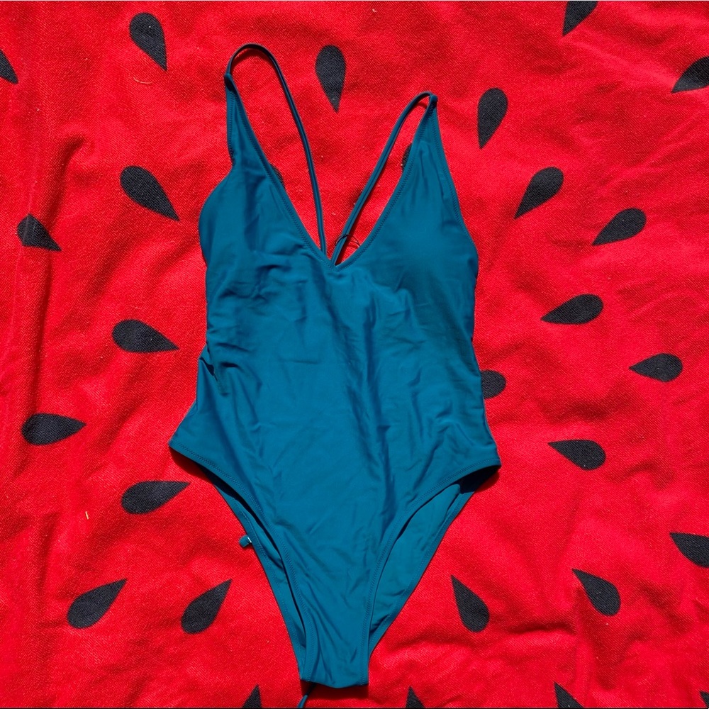 new with tags Zaful blue one piece bathing suit